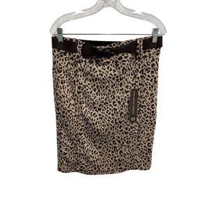 Fenn Wright Manson Leopard Print Belt Pencil Skirt Size 12 Chic Workwear NWT